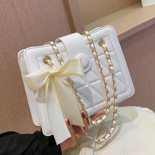 Lattice Square Underarm bag 2021 Fashion New High-quality PU Leather Womens Designer Handbag Vintage Shoulder Messenger Bags