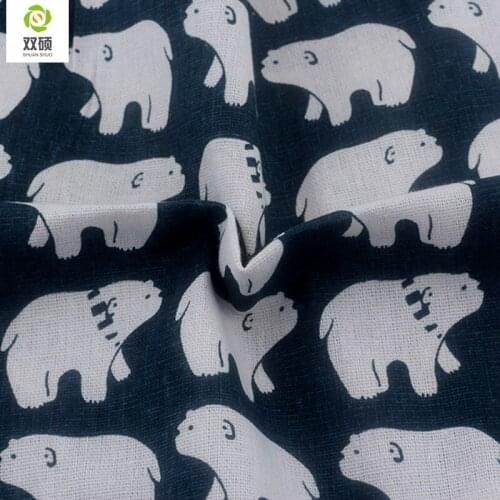 Polar bear design Linen Fabric Qualities linen Cloth For Curtains, Sofa, Bags, Tablecloths Cover 150*50CM/PCS