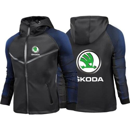 Skoda Logo 2021 Mans Summer Print Jackets Customize Racing Suits Hoodies Decal Sweatshirts Zipper Popular Coats Tops