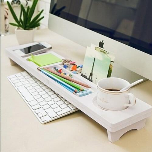 Multifunction Desktop Computer Keyboard Storage Shelf Wooden Plastic Pen Beads Home Decor Hanger