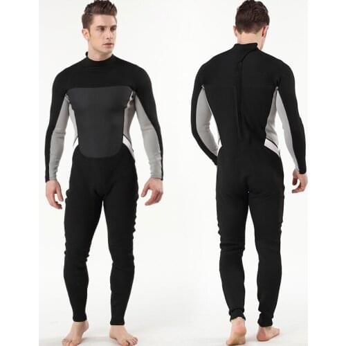 Mens Wetsuit 2mm Premium Neoprene Flexible Black Gray swimsuit for Scuba Diving Surfing Fullsuit Jumpsuit Spearfishing Suits