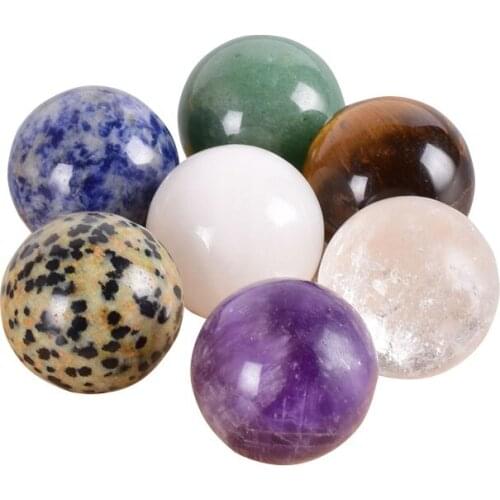 Crystal Ball Undrilled 25MM Chakra Sphere Set Yoni Egg Mineral Quartz Stone Decor Accessory Kegel Massage Tool Hand Massage