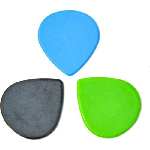 Lots of 100pcs Water Drop Jazz Guitar Picks Delrin 1mm 1.5mm Black Green Blue