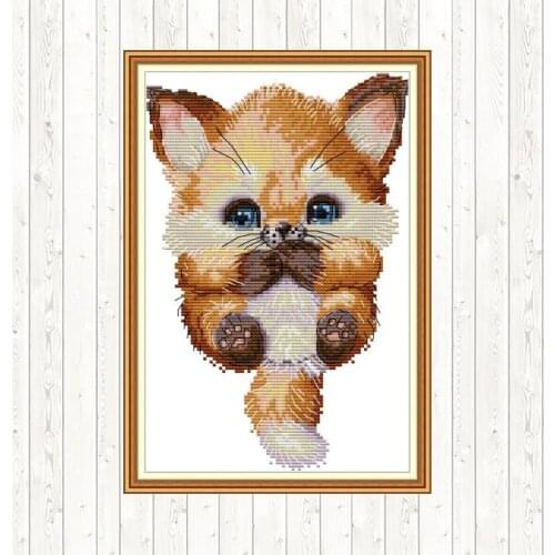 Lovely Fox Cross-stitch Kits Printed Sets for Embroidery Kits Garden Home Decro Counted Cross-Stitch DIY Handmade Needlework