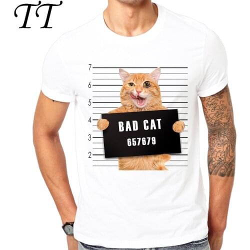 2019 Latest funny print design Naughty cat Summer T-shirt Cool men spring summer shirt brand fashion shirt cool tops
