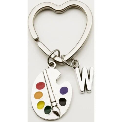 New A-Z Heart Palette Keychain Artist Keychain Wonderful Bright Artist Palette Keychain DIY Handmade Ornaments