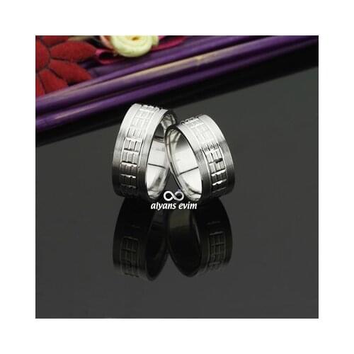 New Design Double Silver Wedding Band Ring