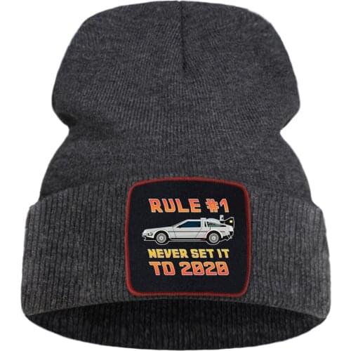 Rule Never Set It To 2020 Car Print Unisex Autumn Hat Outdoor Wool Beanie Hat Cartoon Hot Sale Knitted Hats Comfort Skullies Cap