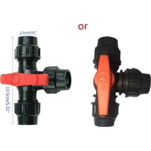 PE three-way quick connect valve plastic valve T-type valve inner diameter 20/25/32mm plastic three-way ball valve