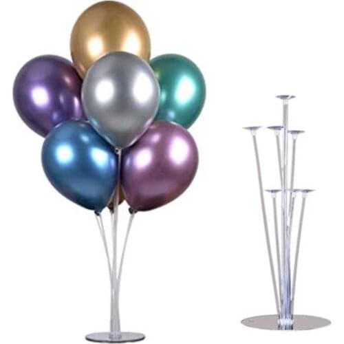 7pcs Balloon Stand And 10pcs Mixed Color Metallic Balloon Reliable Quality Affordable Decoration Compatible Custom Design