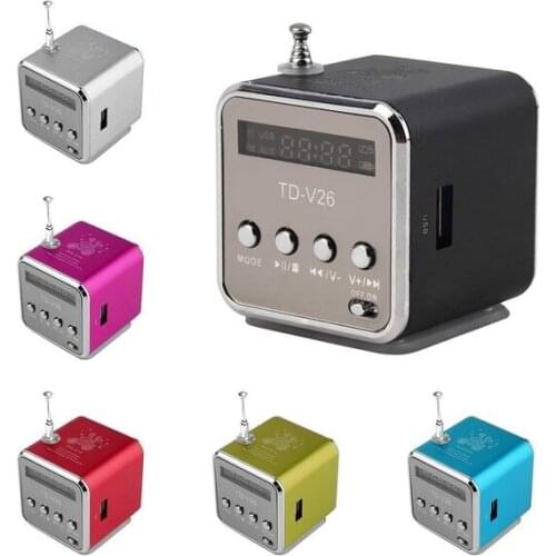 REDAMIGO TD-V26 Aluminium Digita linternet radio FM receiver SD TF USB Play Stereo Altavoz mini Speaker portable FM radio RU632