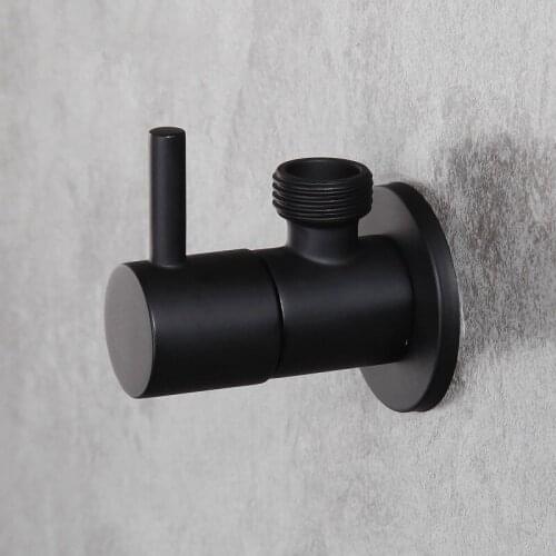 Black plated brass angle valve bathroom toilet kitchen Cold and hot water stop valve 8 years quality assurance