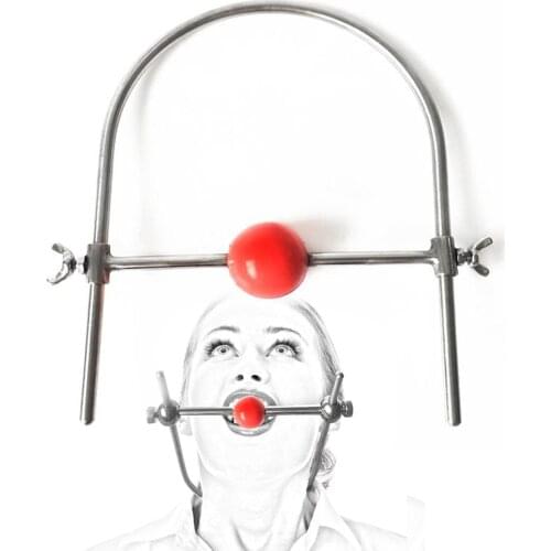 BEEGER Stainless Steel Neck Collar Ring Open Mouth Gag Bdsm Bondage Slave Restriants Fetish For Adult Games Silicone Gag Ball