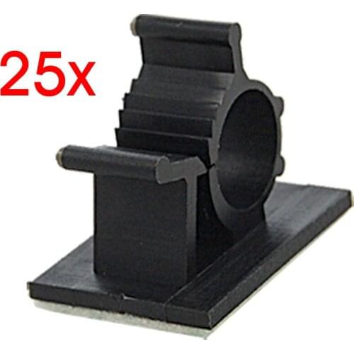 Top List 25 Pcs Black Adhesive Backed Nylon Wire Adjustable Cable Clips Clamps