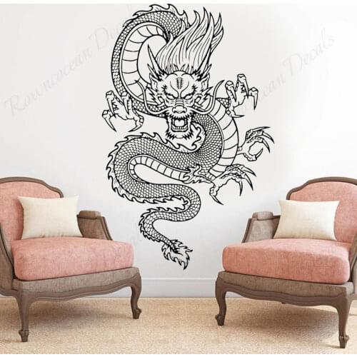 Chinese Dragon Wall Sticker Vinyl Home Decor For Living Room Bedroom Wall Decals Chinese Style Decoration Murals Wallpaper 4562