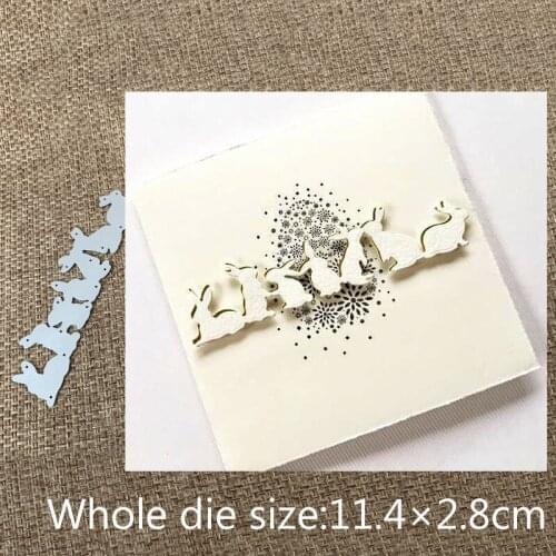 XLDesign Craft Metal Cutting Die cut die lovely Row of bunny rabbit Scrapbooking Paper Card Craft Album DIY Embossing Die Cuts