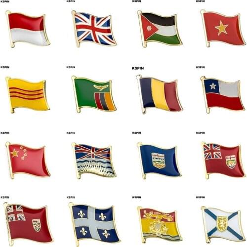 Flag Laple Pin Badge Brooch Indonesia United Kingdom Jordan Vietnam vietnam Zambia Chad Chile China BRITISH COLUMBIA