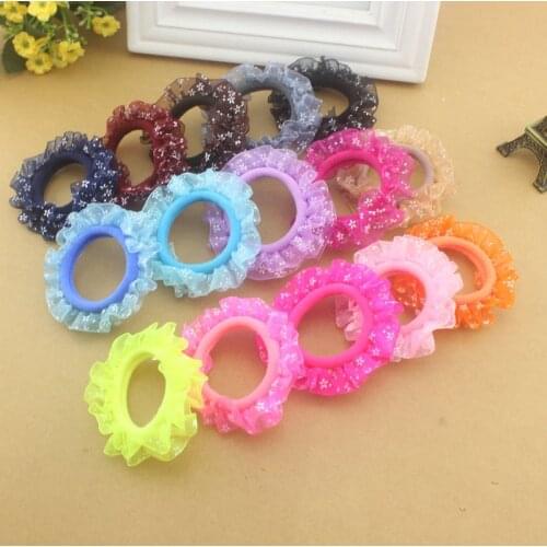 10pcs/lot Lace Hair Holders Elastics 2020 New Colours Fashion Candy Colours Child Girls' Rubberbands Tie Gum Hair Accessories
