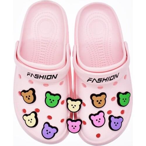 10pcs Pvc Shoe Charms Cute Bears Colorful Craft Decoration For Croc Shoe Kids Xmas Gift Best Sale