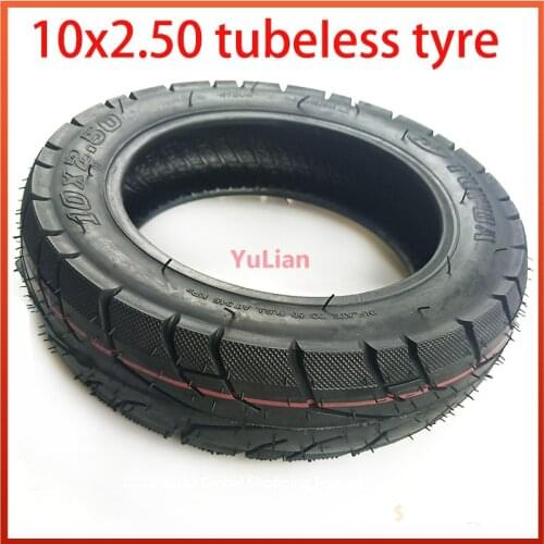 10x2.50 Fits for Electric Scooter Balance Drive Bicycle Tyre 10x2.5 Without Inner Tube Tyre 10 Inch Pneumatic Tubeless Tire