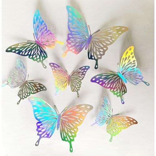 12Pcs 4D Hollow Butterfly Wall Sticker DIY Home Decoration Wall Stickers wedding Party Wedding Decors Butterfly Kids Room Decors
