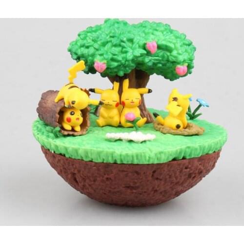 12cm Big Transparent Super Ball Pika Under the Tree pokemones Action Figure Toys Cute Room Model Decoration Toys for Children