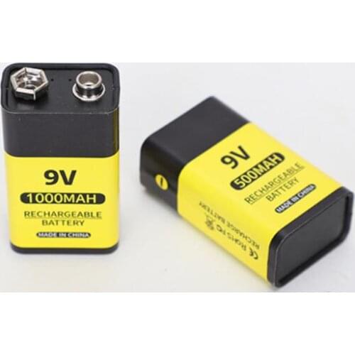 2pcs/lot Original 9V 1000mAh lithium ion rechargeable battery 6F22 rechargeable battery metal detector toy rechargeable battery