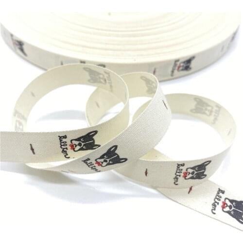 5Yards 15mm Cotton Ribbon Black and white pattern Printed Cotton Ribbons For Wedding Christmas Decoration DIY Sewing Fabric #27