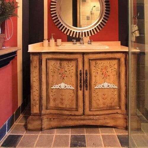 6Pcs Onlay Wood Mouldings Wood Applique Wood Decal Carved Unpainted Long Flower Rubber Wood Corner Furniture