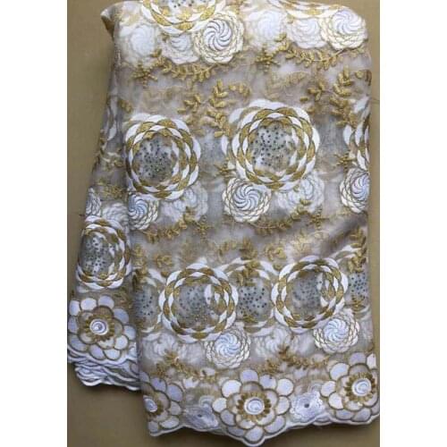 African Lace Fabric High Quality French Tulle Lace Fabric 2020 Nigerian Stones Laces Embroidery Net Fabric For Dress ELL4803