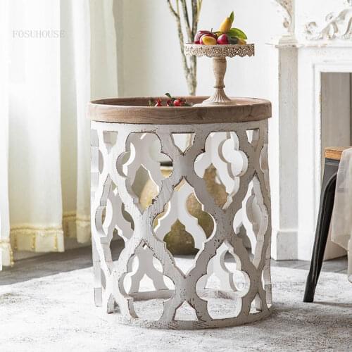 American Dormitory Bedroom Leisure Coffee Table for Living Room Small Apartment Side Tables Modern Office Study Round Tea Table