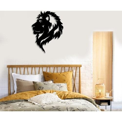 Left Facing Lush Maned Lion Wall Room Home Accessory Wooden Table 36x50cm