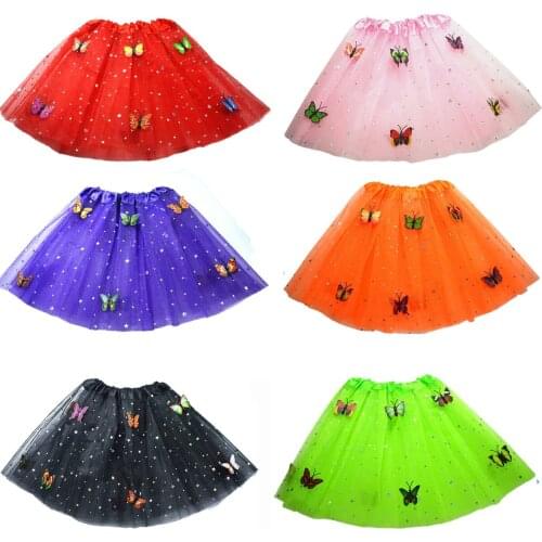 Children Baby Girl Star Butterfly Tutu Skirts Kids Dance 3 Layer Tulle Tutu Ball Gown Pettiskirt Birthday Party Clothes 2-7 Year