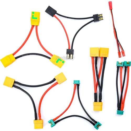 EC2 EC3 EC5 JST XT60 XT90 XT90S MPX Serial Parallel Battery Adapter Connector With 22/16/14/12awg Wire Cable for RC Hobby