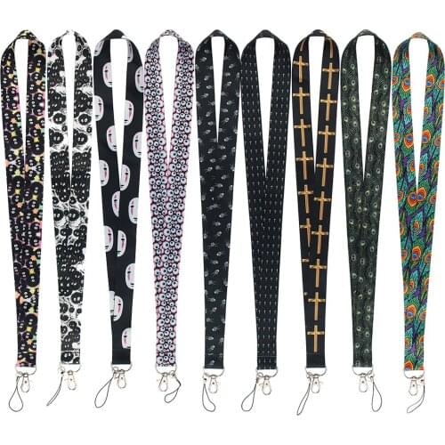 ER1008 Cartoon Briquettes Feather Organ Neck Strap Lanyards ID Badge Card Holder Keychain Phone Gym Strap Webbing Necklace Gift