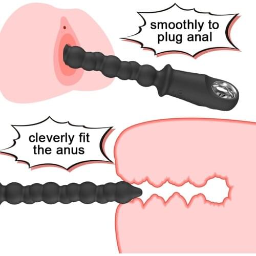 10 Mode Dildo Anal Vibrator Long Beads Prostate Massager USB Charge Flexible Anus Butt Plug Stimulator Sex Toys For Men Women