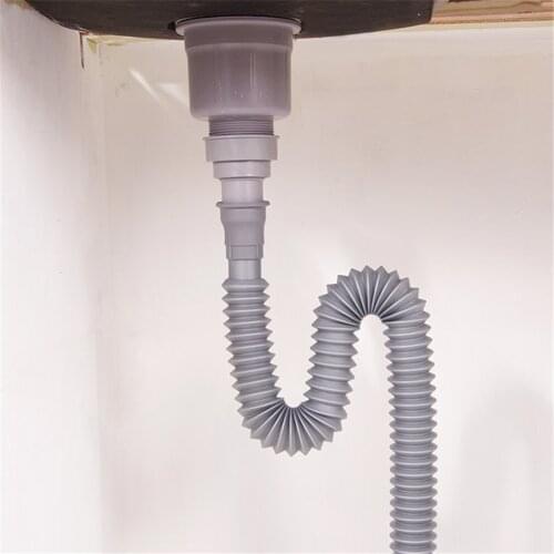 Wash Basin Pipe Plumbing Kitchen Sewer Pipe Flexible Bathroom Sink Drains Downcomer Hose Waste Pipe Overflow Pipe for Kitchen