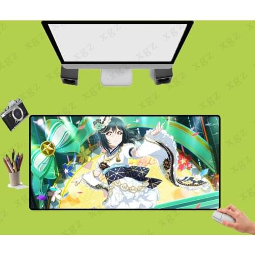 XGZ Gaming Mouse Pad lovely Anime green Exquisite Lock edge Girl Computer Notebook Office Keyboard Accessories Mousepad XXL