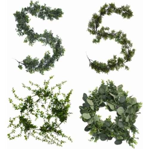 Artificial Plants for Home Party Decor Green Ivy Wreath Plastic Vine Hanging Leaves Diy Garden Decorations Fake Vine