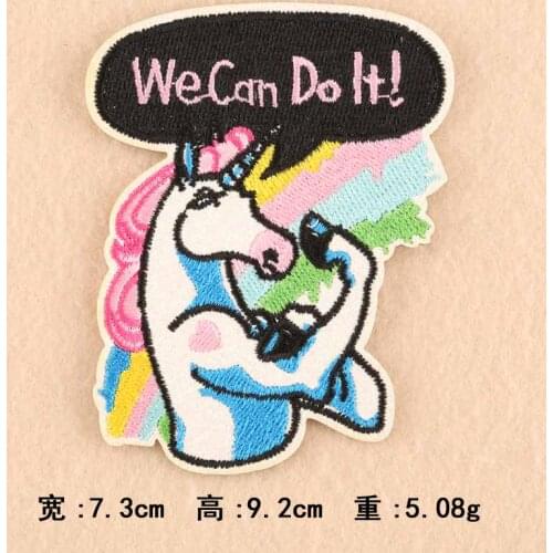 Colorful Unicorn Mushroom Get lost Outdoor Iron On Embroidered Clothes Patches For Clothing Woman Girl Garment Wholesale