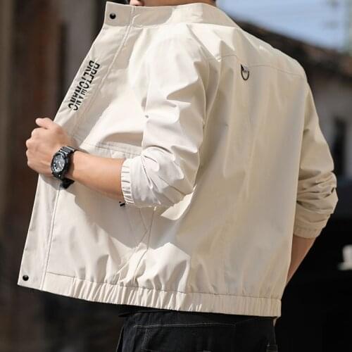 Mens Jacket Techwear Men Windbreaker Coat Clothing Jacket Streetwear Bomber Fashion Outerwear Casual Spring and Autumn