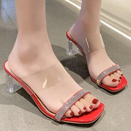 Fashion Women Sandals High Heels 2.36 Inches Beautiful Shinning Sexy Slippers(Size 35-42