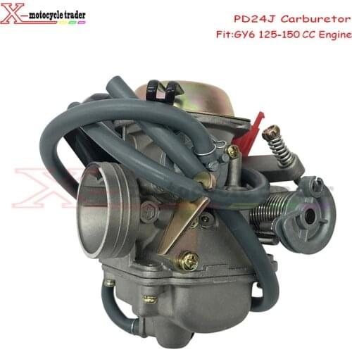 Motorcycle New GY6 PD24J Carburetor 125cc 150cc Carb For BAJA Scooter ATV Go Kart Scooter 125cc PD24J Motorcycle Parts