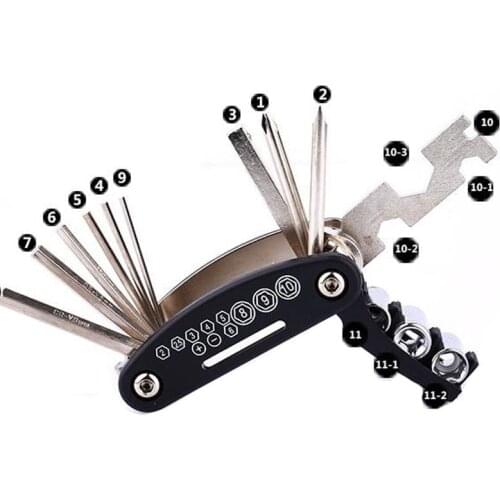 15 in 1 Multi Usage Bike Bicycle Repair Bike Tools Kit Hex Wrench Nut Tire repair Hex Allen Key Screwdriver Socket Extension Rod