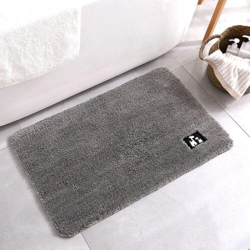 Non-Slip Bathroom Mat High-hair Bathroom Toilet Door Rug Absorbent Floor Carpet Polyester Fast Dry Kitchen Bedroom Door Mats