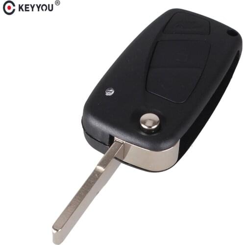 KEYYOU New 3 button 3 BTN For FIAT 3 button Punto Ducato Stilo Panda Flip Folding Remote Car Key Shell Case Cover SIP22 blade