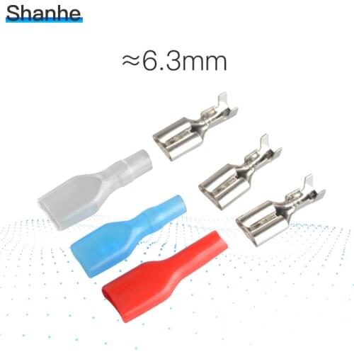 Shanhe 6.3mm Crimp Terminal 50 Female Spade Connector with 50 Case