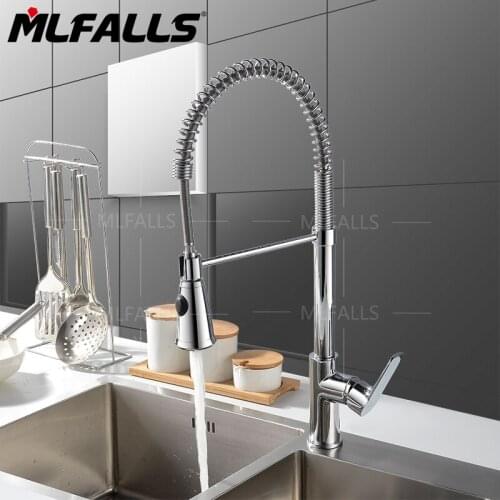 Contemporary Chrome Finish One Hole Single Handle Pull-down Kitchen Faucet
