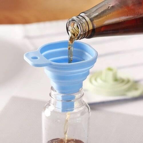 Silicone Collapsible oil Funnel Mini Retractable Household Liquid Dispensing Mini Wine Funnel kitchen accessories