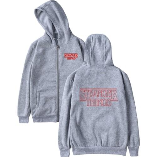 Hot Sale Stranger Things Zipper Hoodies Men/Women Cap Zip Up Sweatshirts Fashion Hip Hop Hoodie Popular Streetwear Cool Coats